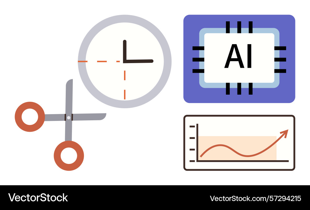 Time management ai technology and data analysis Time management ai technology and data analysis vector image