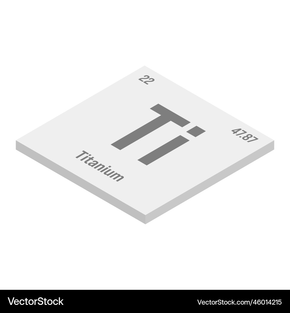 Titanium ti periodic table element Titanium ti periodic table element vector image