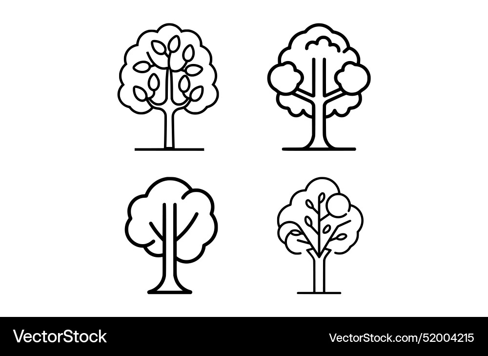 Tree icon set flat Vector Image