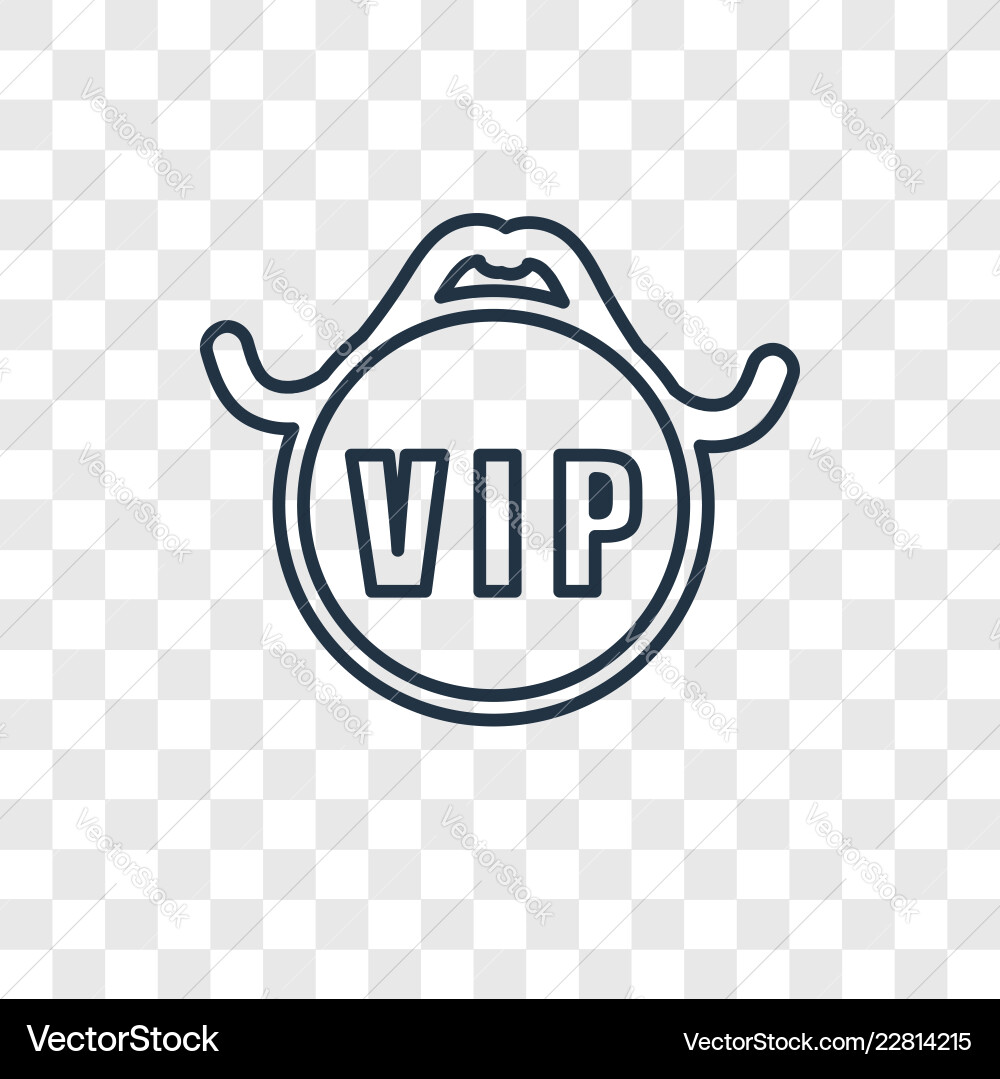 Vip concept linear icon isolated on transparent Vector Image