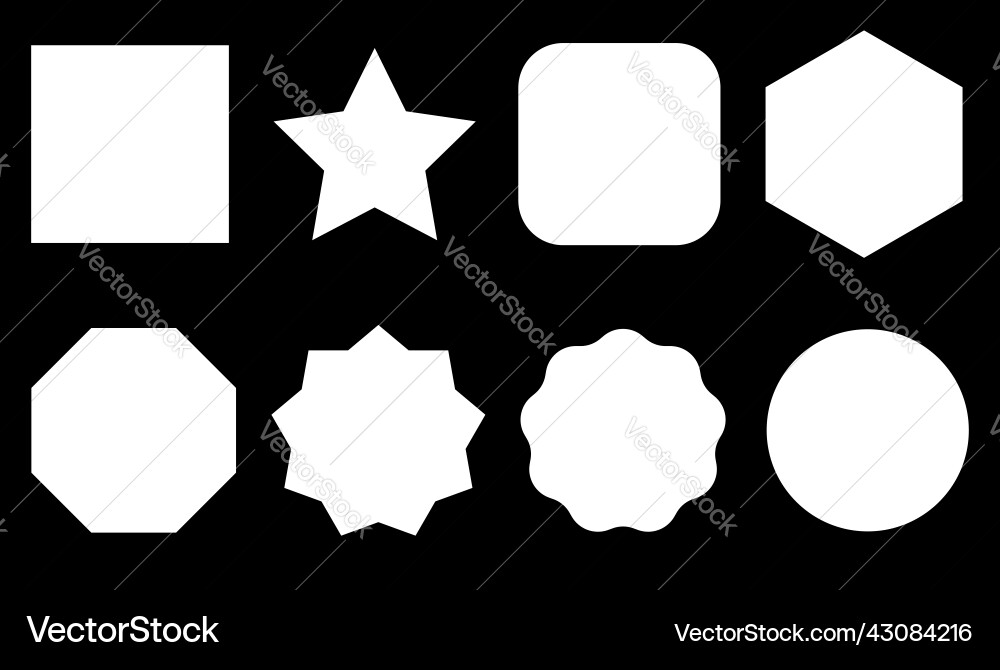 Basic shape set element Vector Image