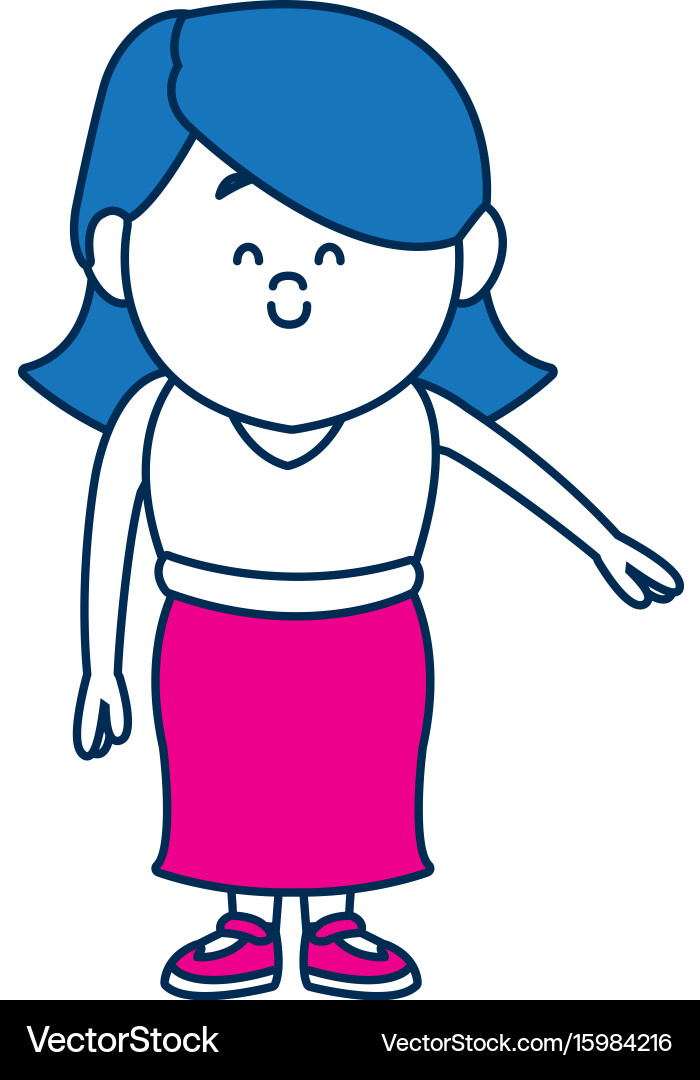Cartoon woman skirt and shirt clothes standing vector image