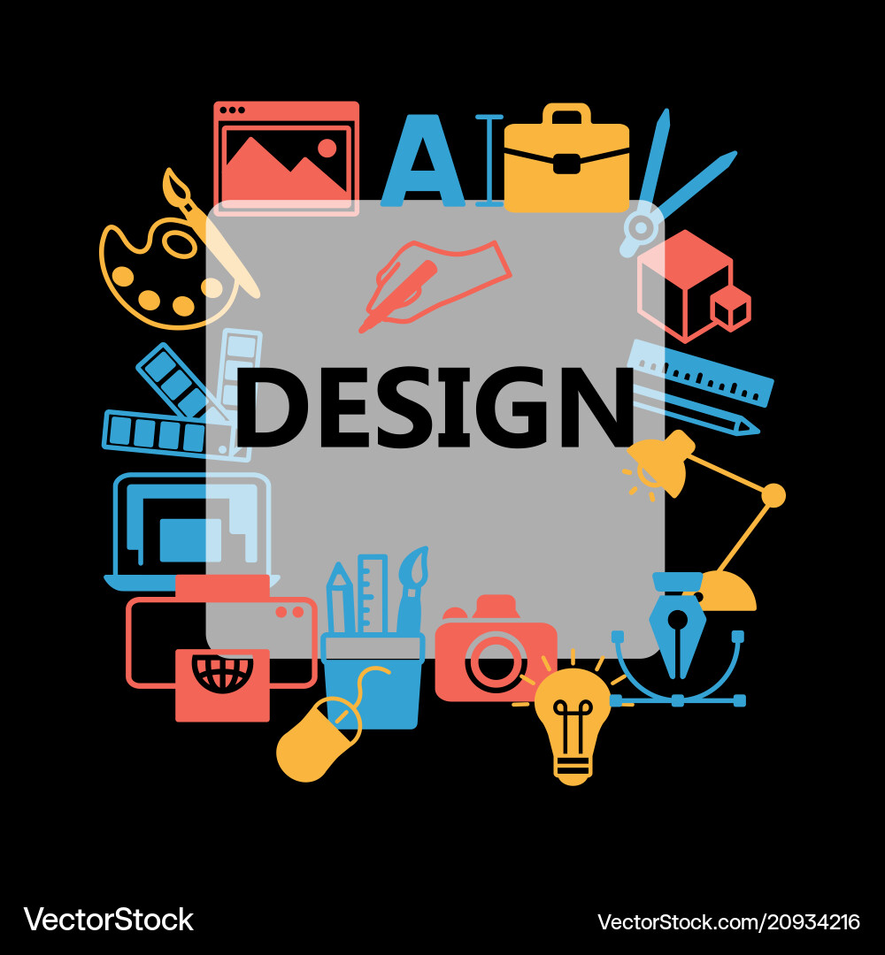 Design outline icons set Design outline icons set vector image