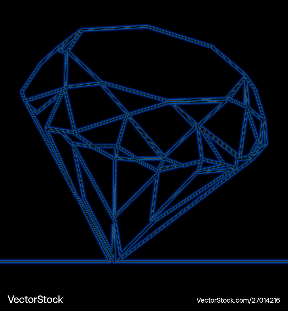 Eine Linie Zeichnung Diamant-Ikone Neon Konzept Eine Linie Zeichnung Diamant-Ikone Neon Konzept vektorbild