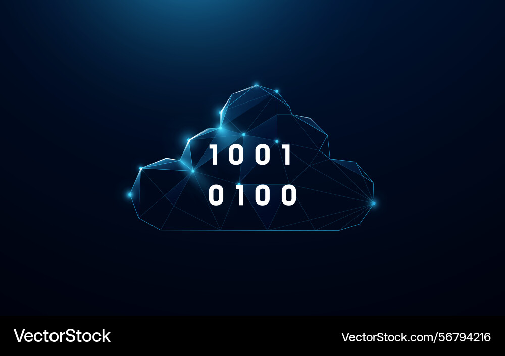 Futuristic cloud computing concept with binary Futuristic cloud computing concept with binary vector image