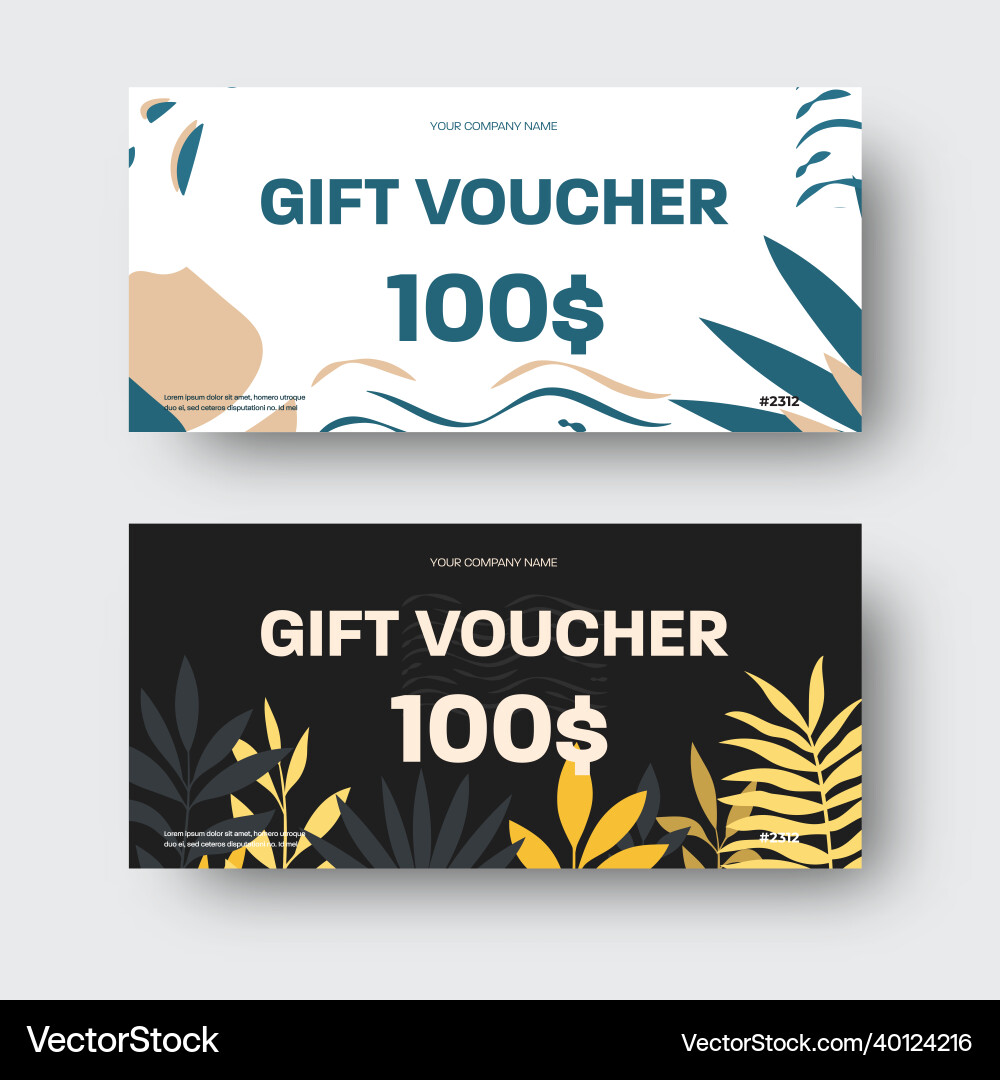 Gift voucher template with place for text brand Gift voucher template with place for text brand vector image