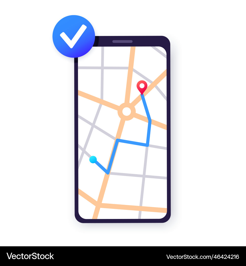 Gps navigation in smartphone Gps navigation in smartphone vector image