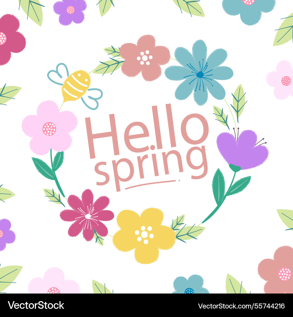 Hello spring background Vector Image