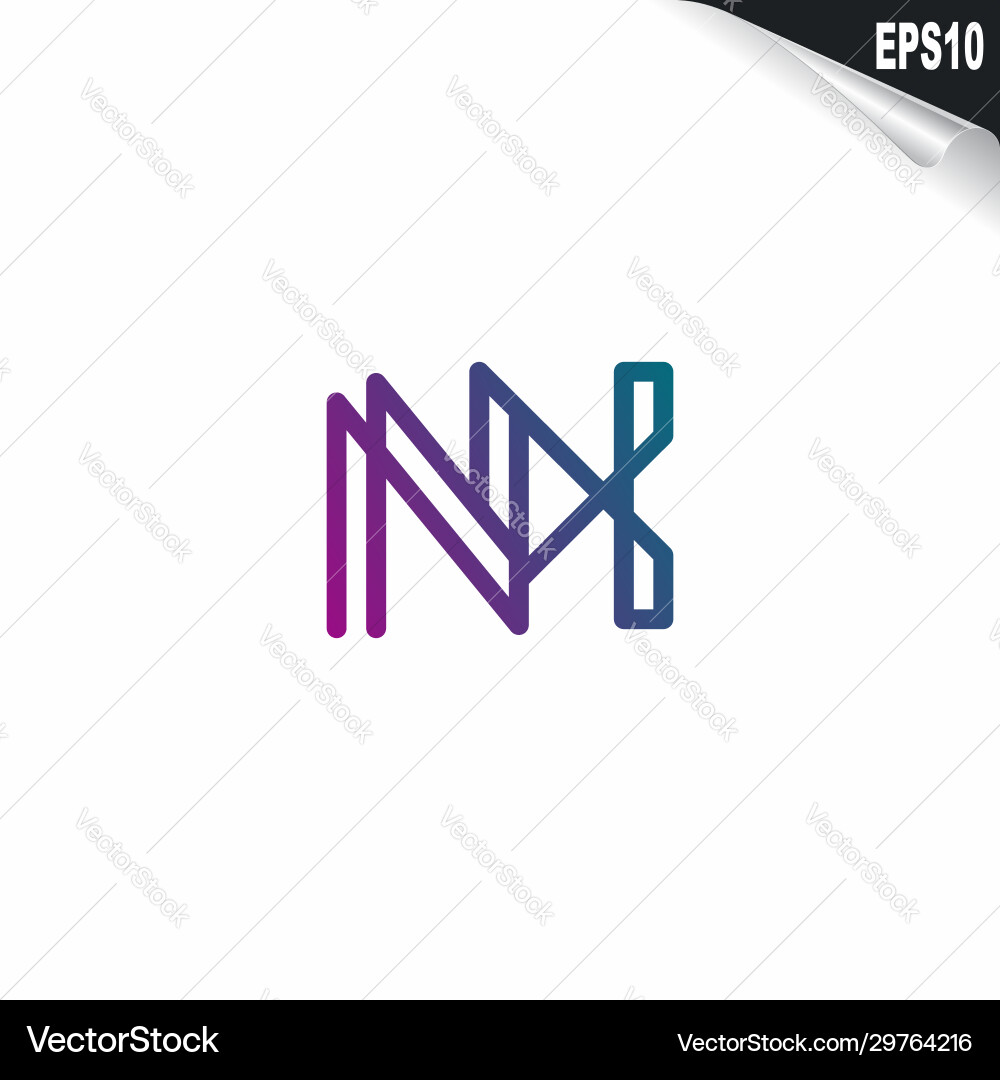 Initial nh logo monogram design template simple Vector Image