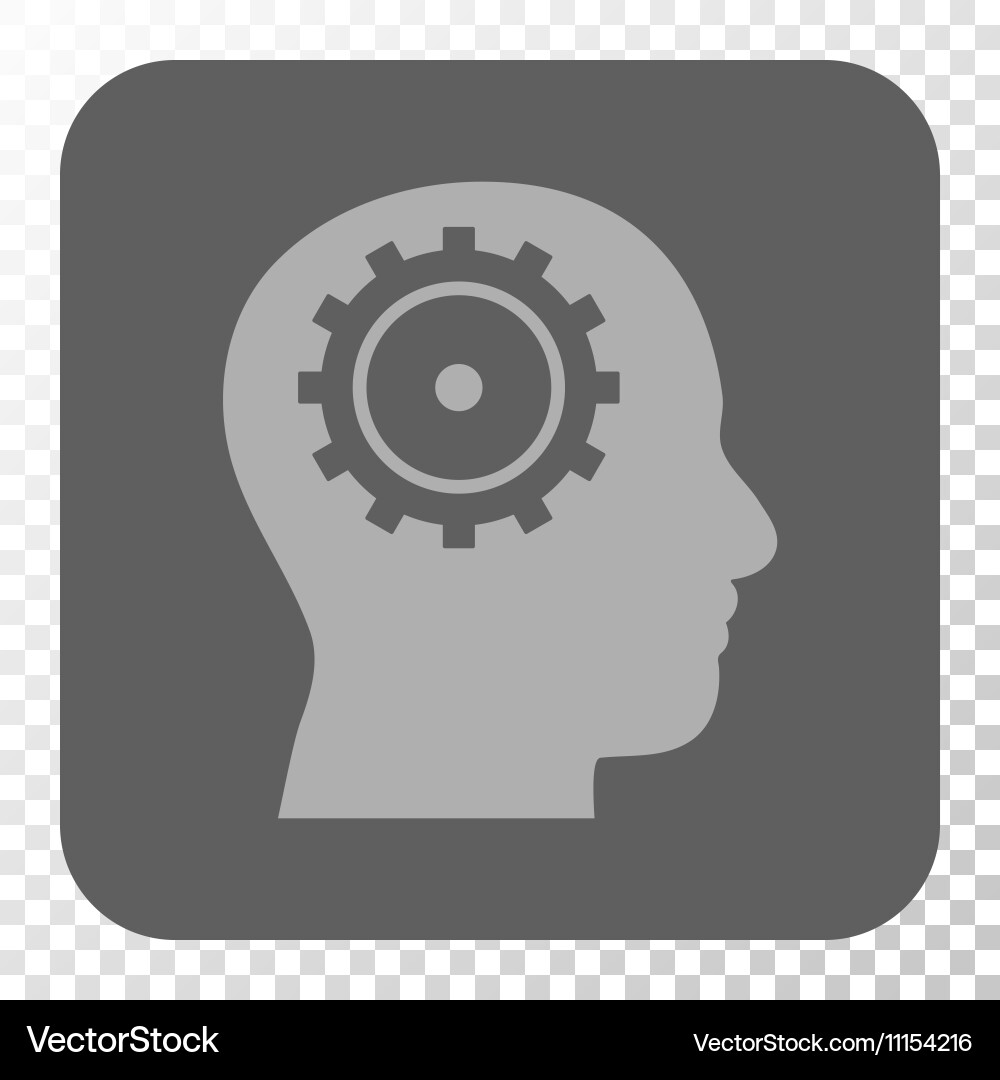 Intellect rounded square button vector image