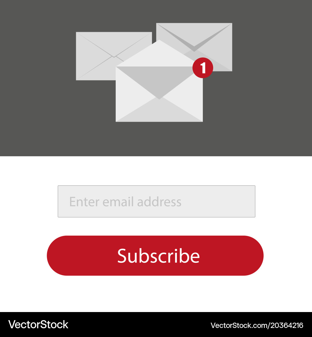 Light subscribe to newsletter form in redgrey vector image