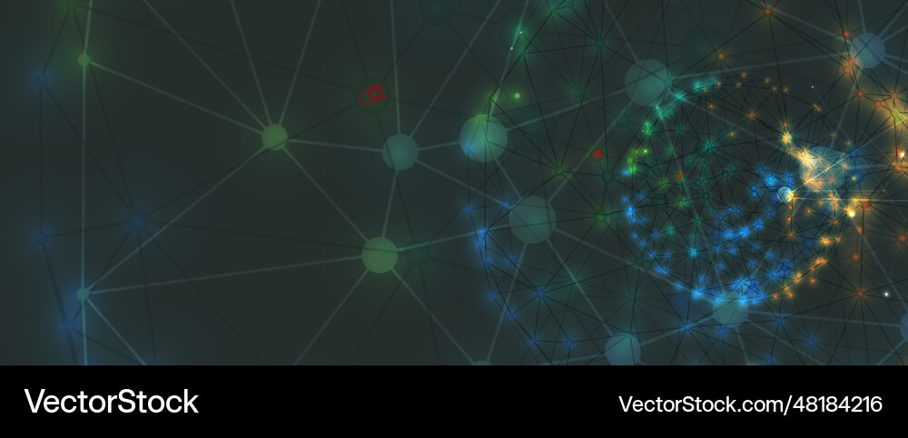 Neural network concept connected cells with links Neural network concept connected cells with links vector image