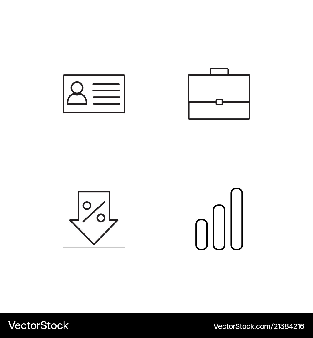 Office linear icons set simple outline vector image