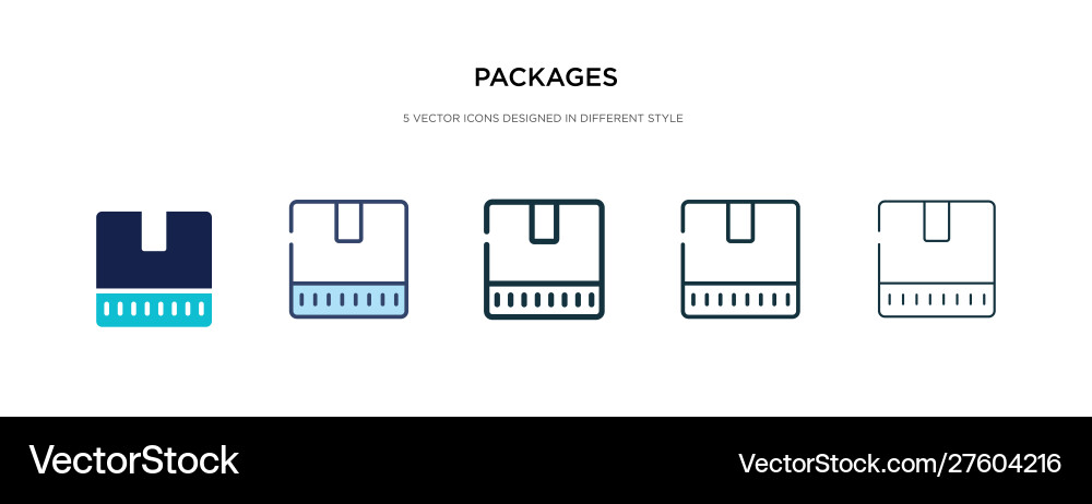 Packages icon in different style two colored Vector Image
