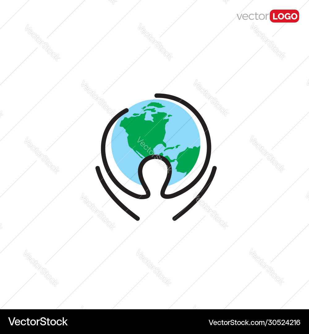 Person holding world save earth Person holding world save earth vector image