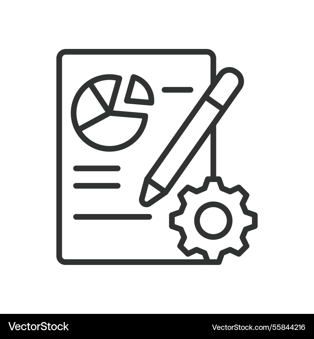Reporting icon in line design data analysis Reporting icon in line design data analysis vector image