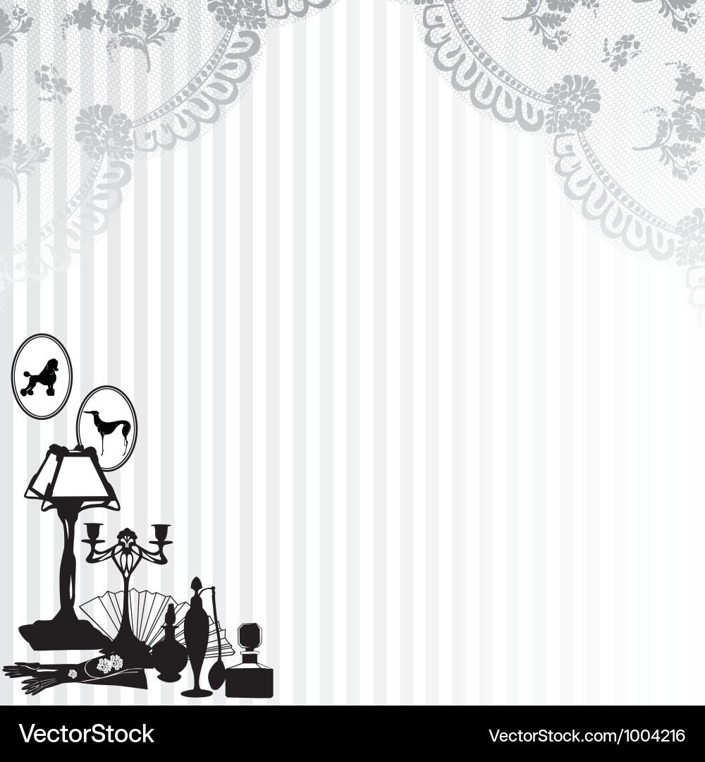 Retro background with lace and objects vector image