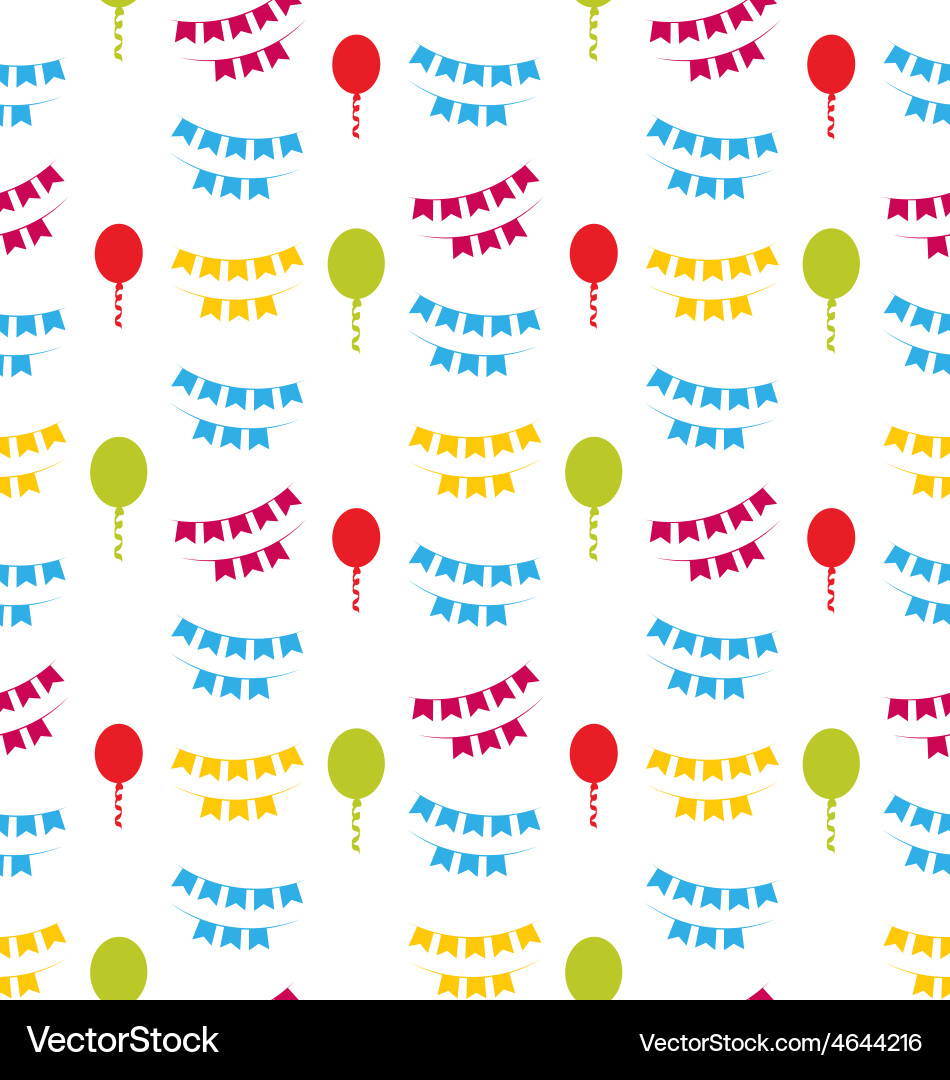 Seamless pattern with bunting party flags for your vector image