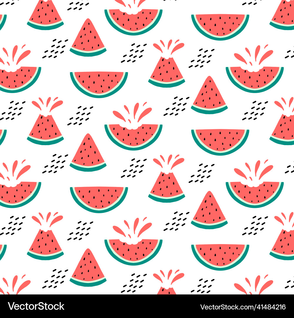 Seamless pattern with slices of watermelon Seamless pattern with slices of watermelon vector image