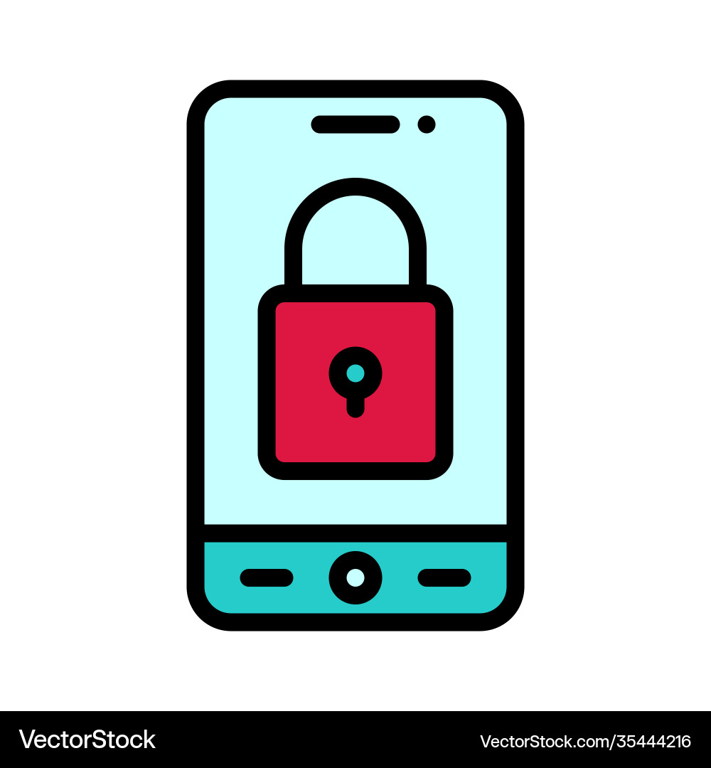 Security app icon mobile application vector image