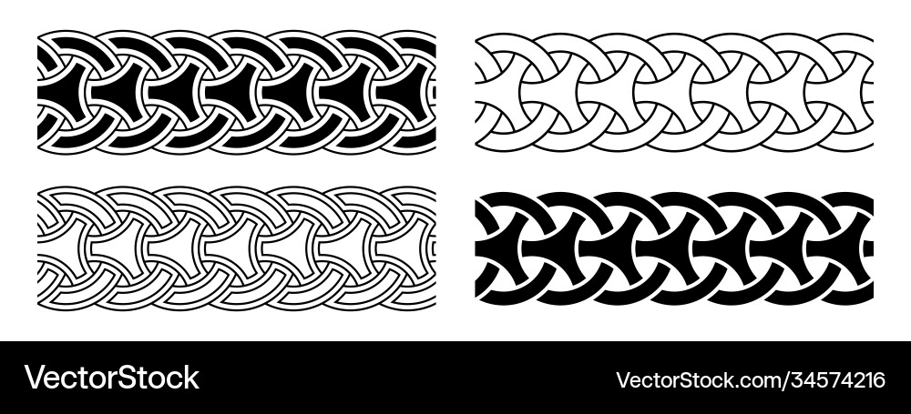 Set four seamless meander patterns repeating Set four seamless meander patterns repeating vector image