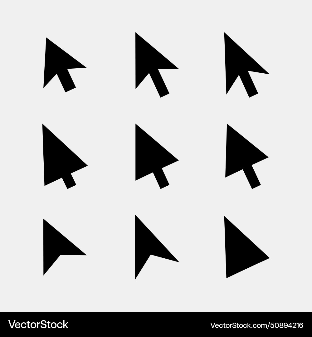 Set of computer mouse pointer element symbol Vector Image
