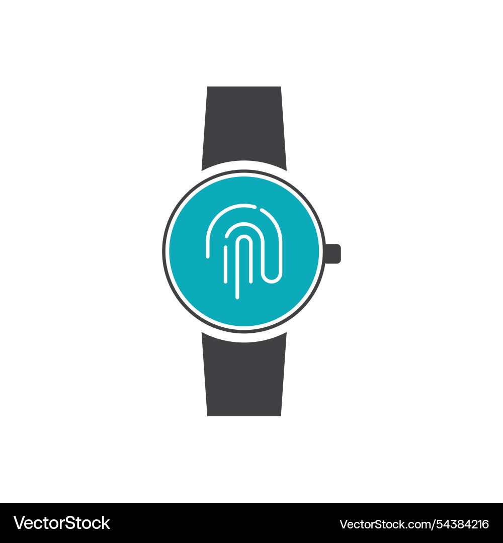 Smartwatch with fingerprint security feature Vector Image