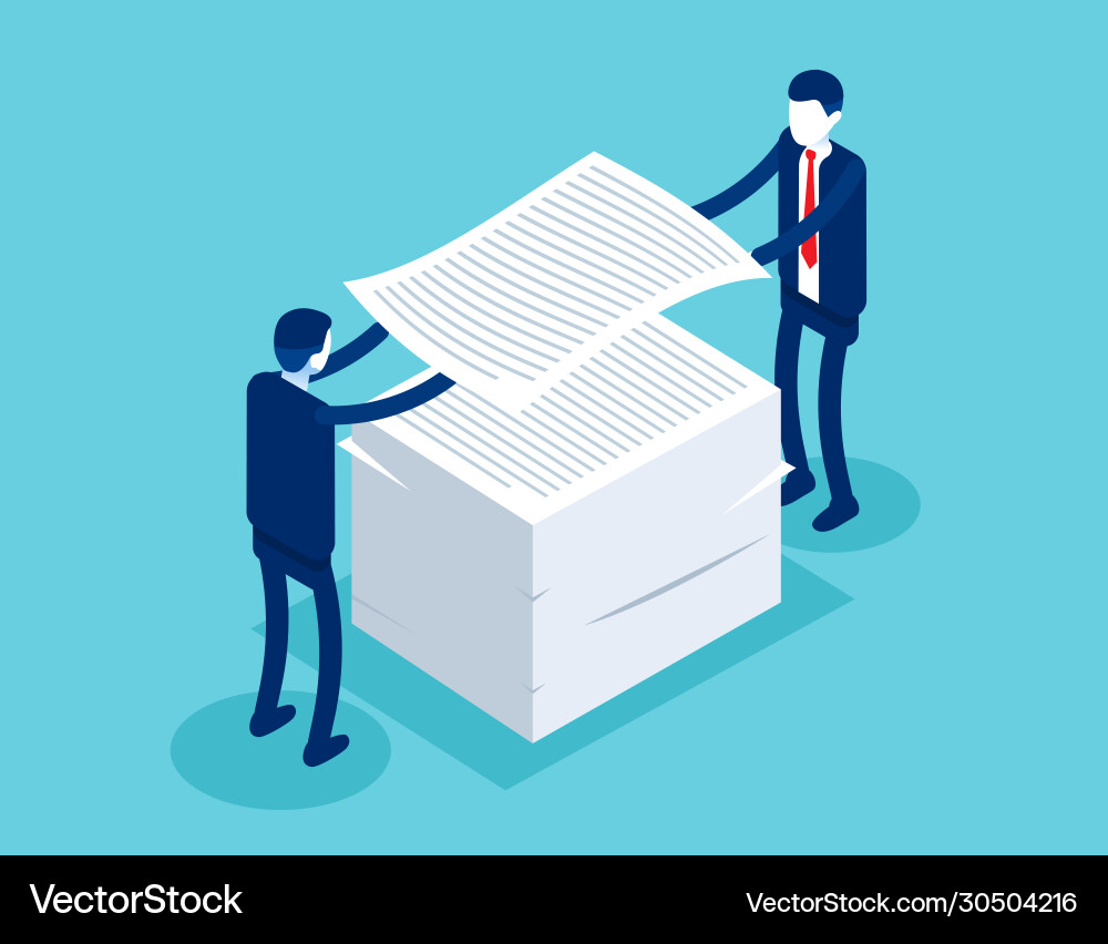 Studying working documentation and teamwork Studying working documentation and teamwork Vector Image