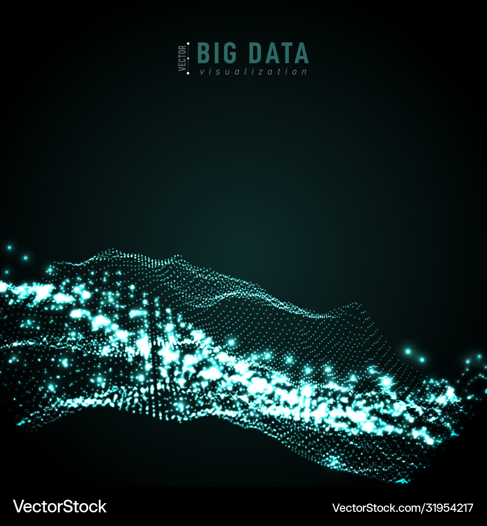 Abstract 3d big data visualization tangled Abstract 3d big data visualization tangled vector image