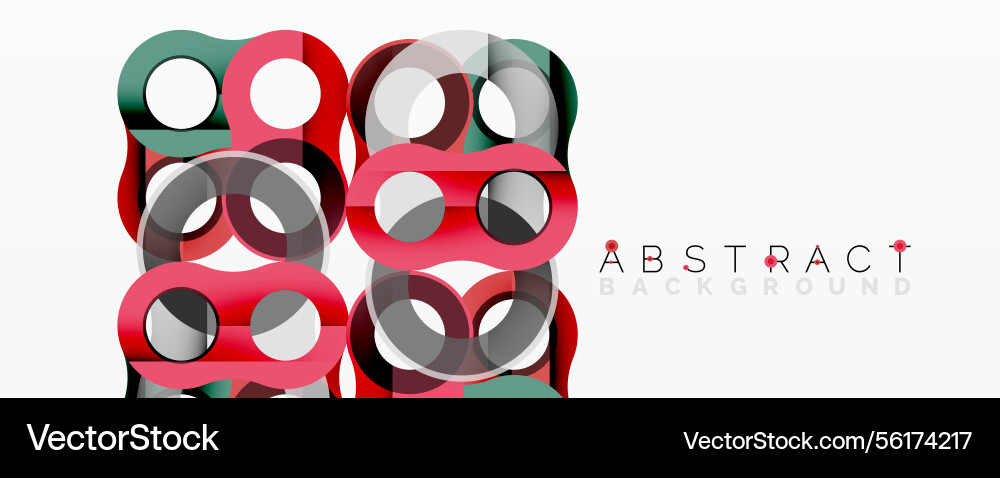 Abstract design features overlapping circles red Vector Image
