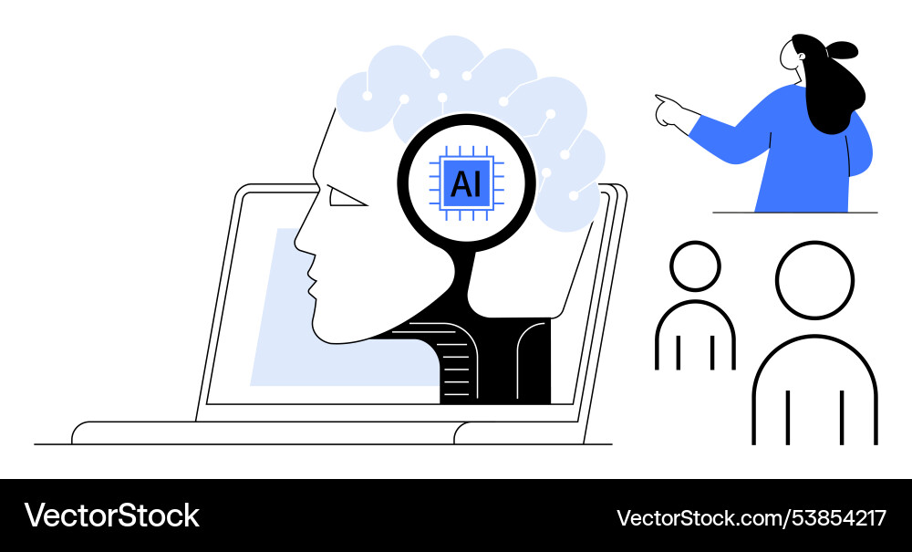 Artificial intelligence integration in technology Artificial intelligence integration in technology Vector Image