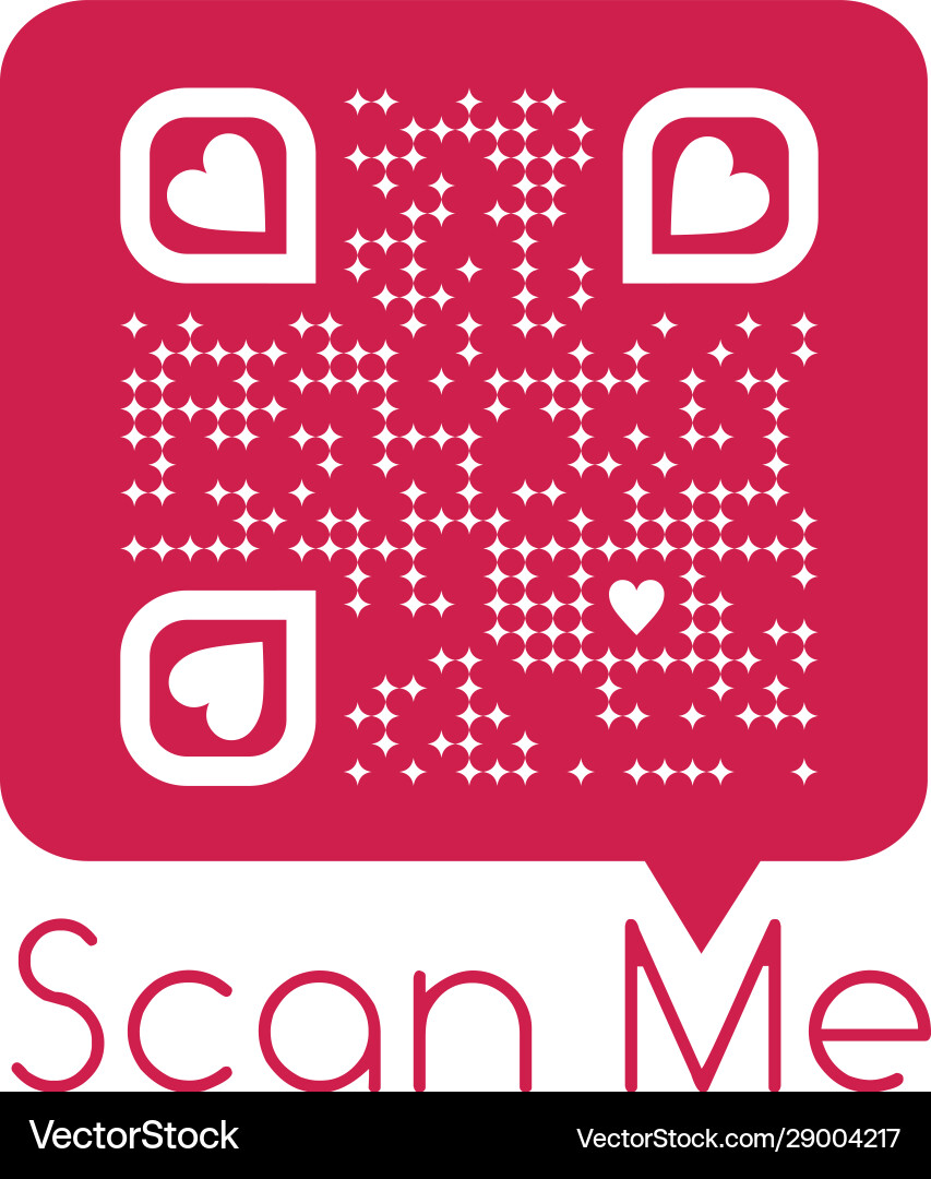 Be my valentine text qr code in red chat bubble Vector Image