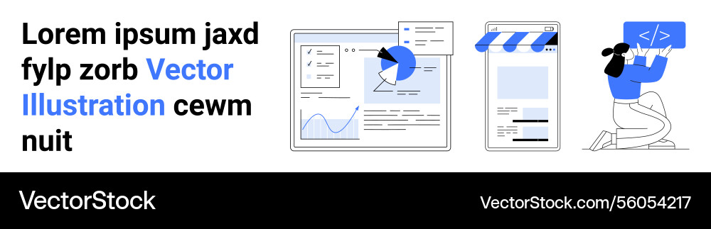 Data analysis online store design and coding Data analysis online store design and coding vector image