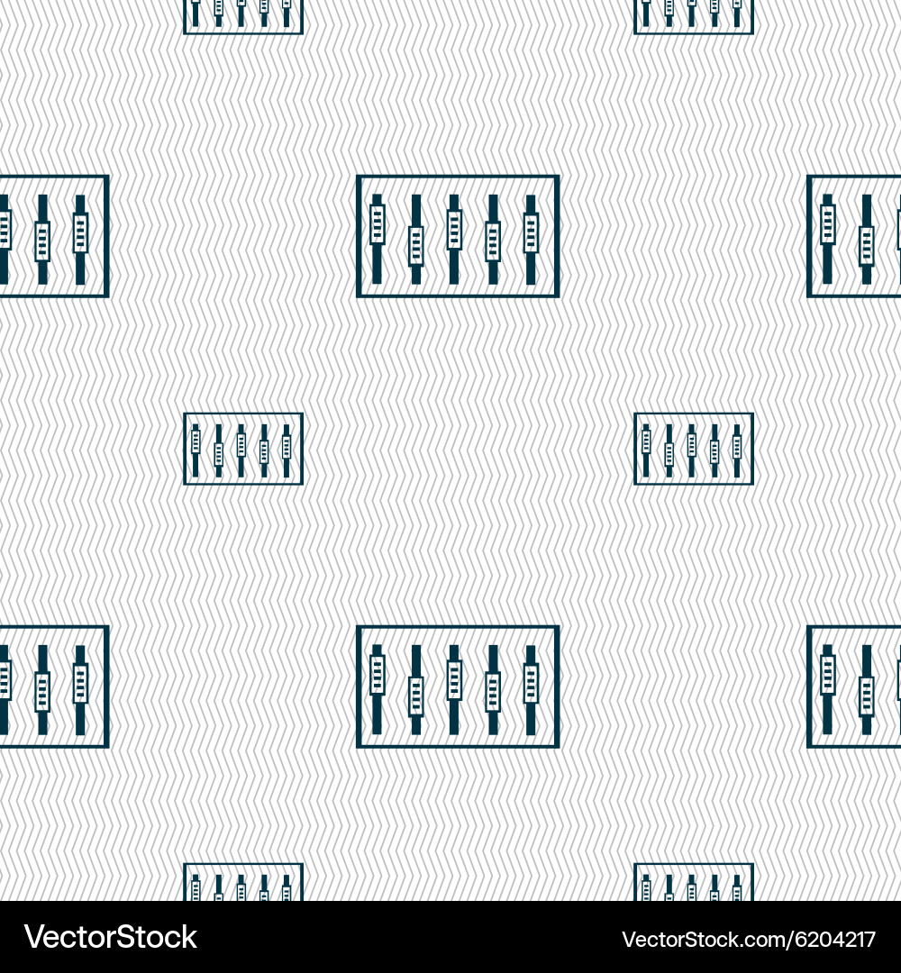 Dj console mix handles and buttons level icons Vector Image