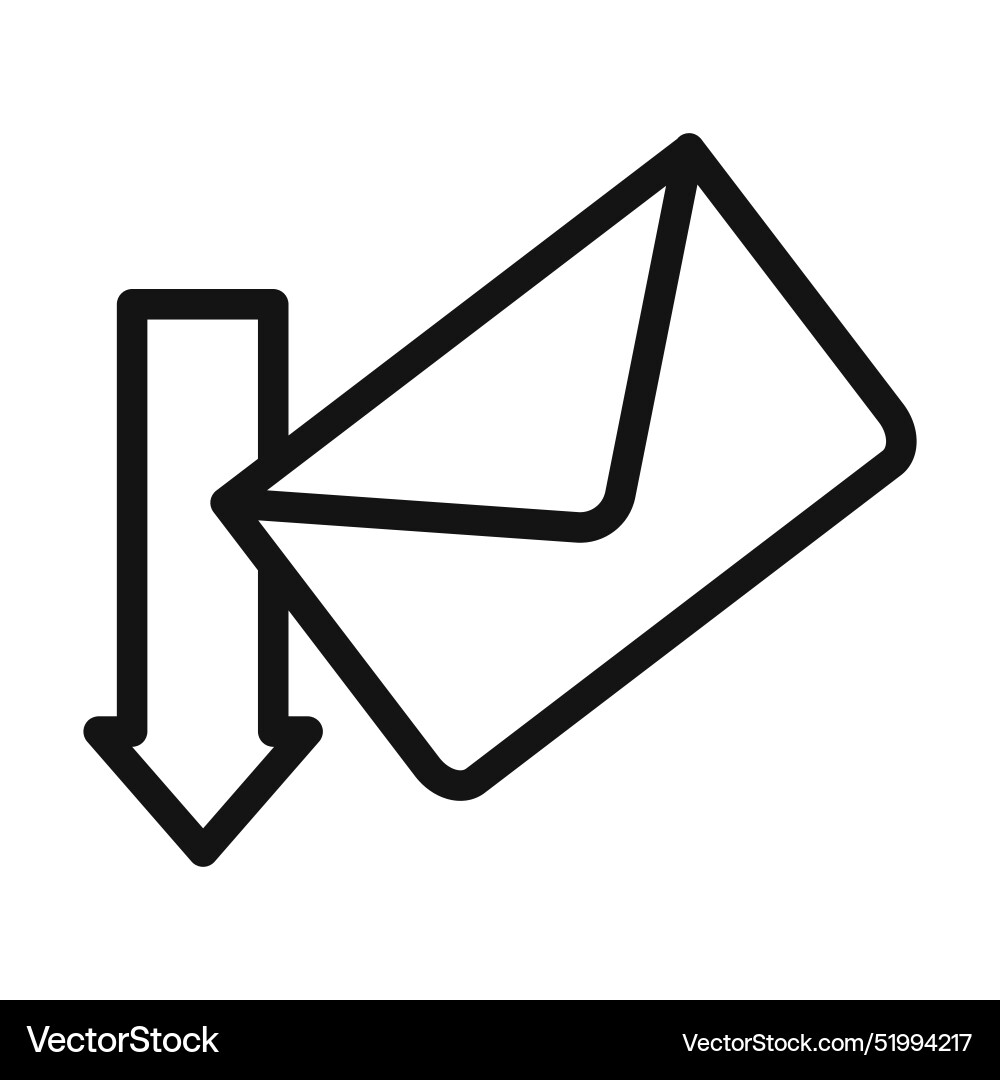 Envelope mail drop symbol mark in filled style Envelope mail drop symbol mark in filled style vector image