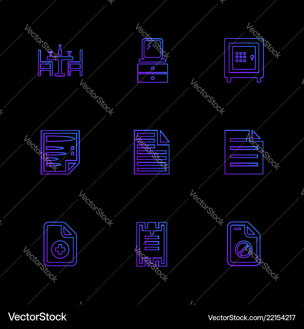 Files document clipboard write eps icons set Vector Image