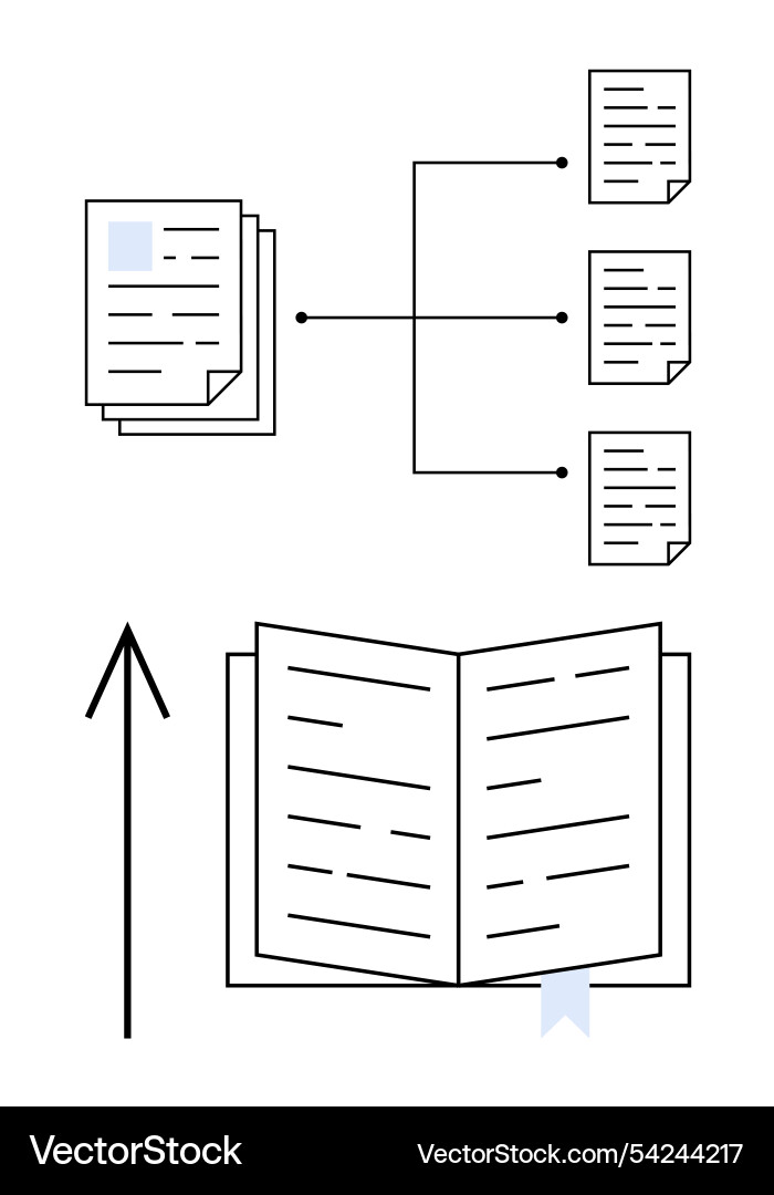 Flowchart showing document organization Flowchart showing document organization vector image