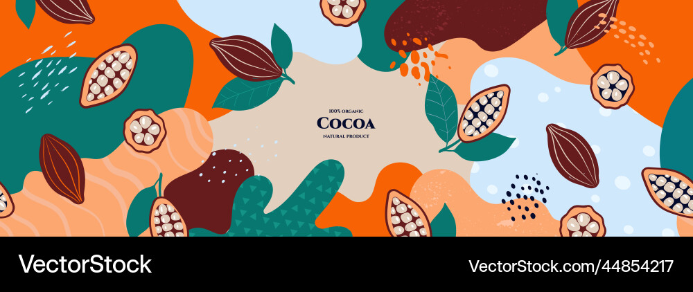 Frame with doodle cocoa and abstract elements vector image