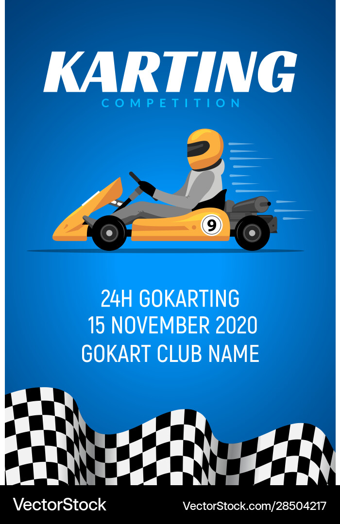 Go Kart Racing Background - Speed & Action Vector Image