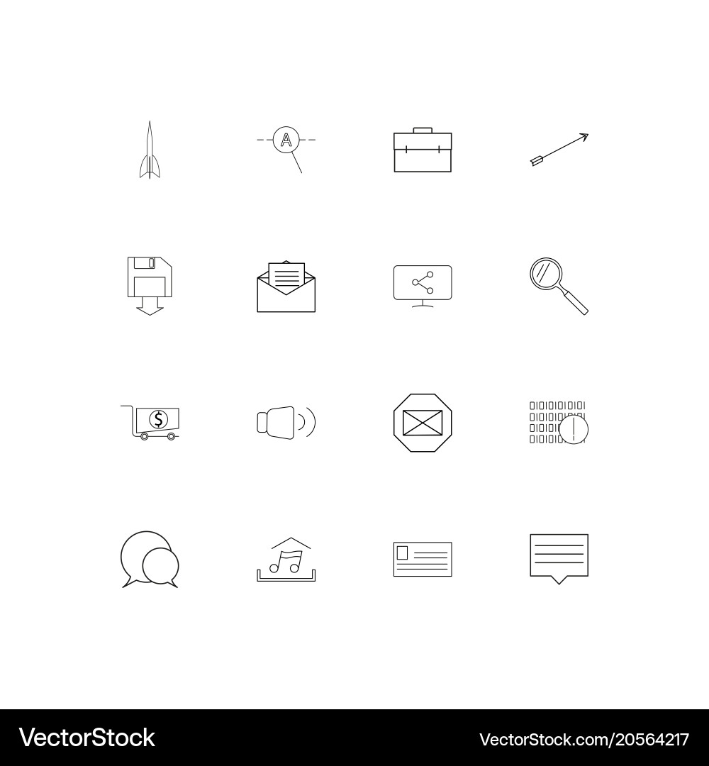 Internet of things simple linear icons set vector image