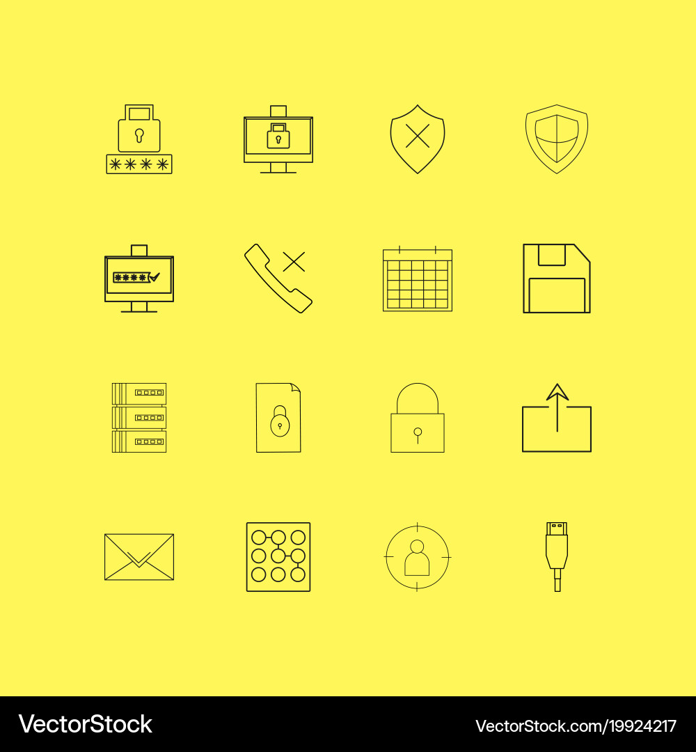 Internet technologies linear icon set simple vector image
