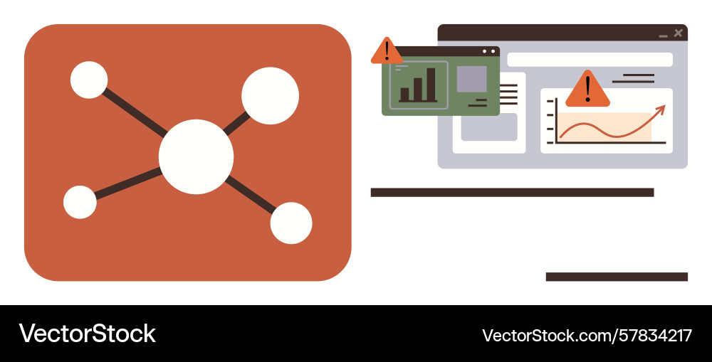 Network connectivity with data alerts on analytics vector image