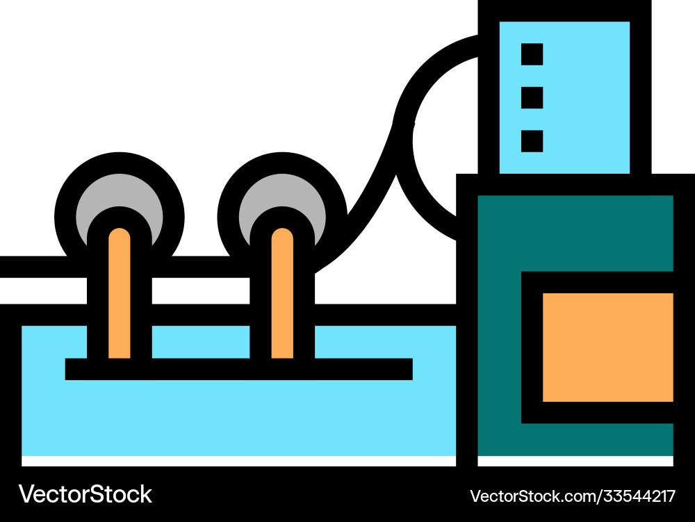 Paper rolling system color icon Vector Image