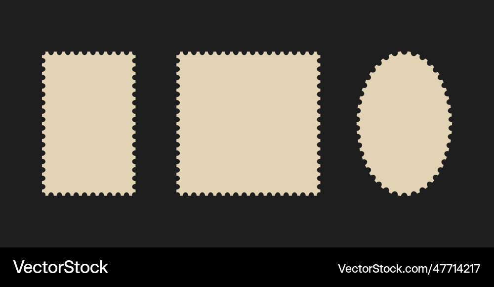 Postage stamp frames set empty border template Postage stamp frames set empty border template vector image