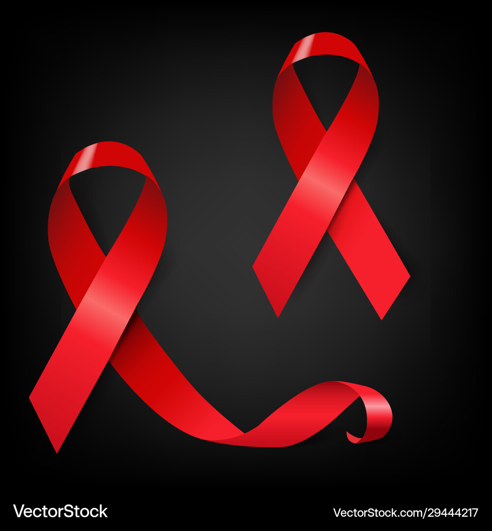 Red Ribbons for AIDS Awareness vector image