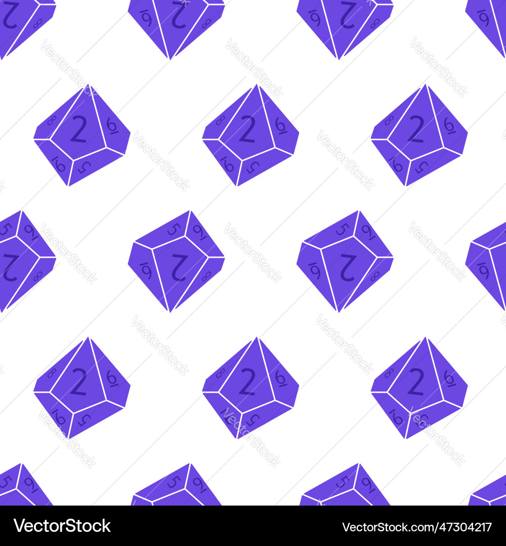 Seamless pattern with d10 dices Vector Image