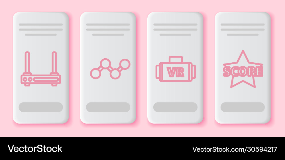Set line router and wi-fi signal share virtual Set line router and wi-fi signal share virtual vector image