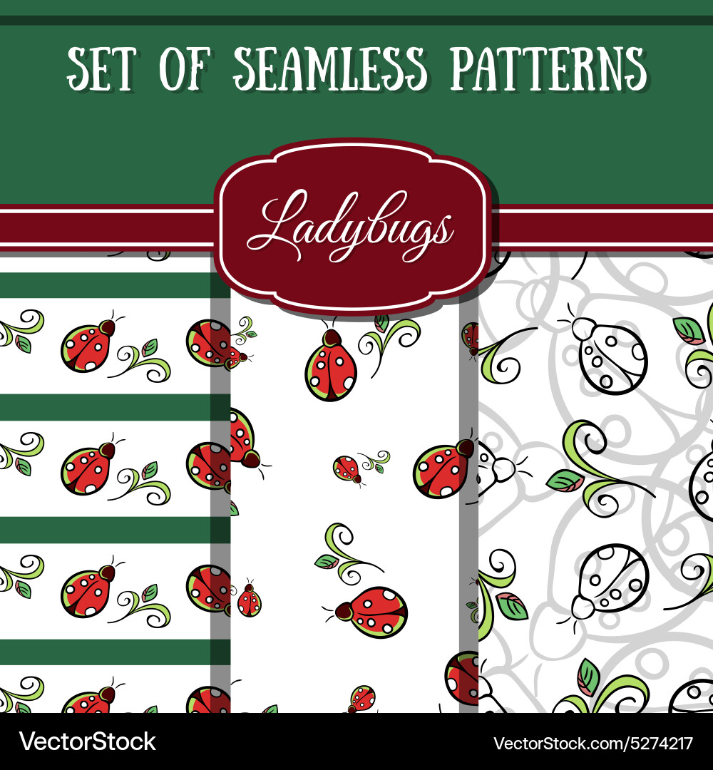 Set of seamless patterns made from small and big vector image