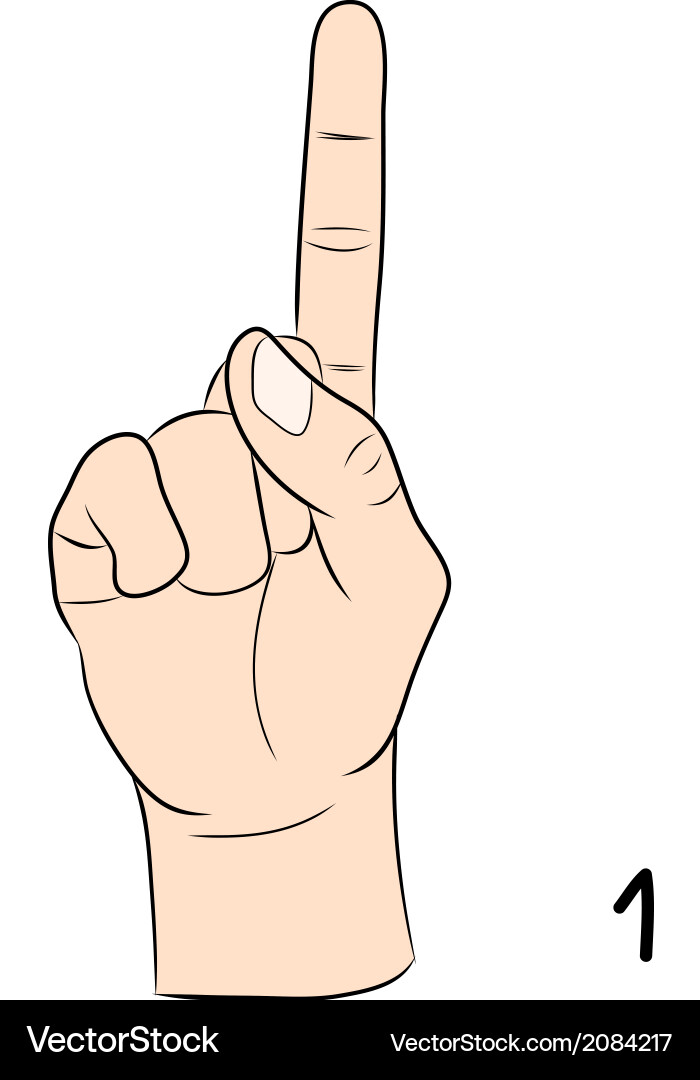 Sign Language Number One Vector Image