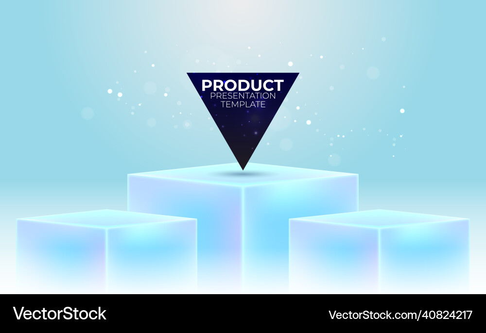 Three box stand for product display empty light Three box stand for product display empty light vector image